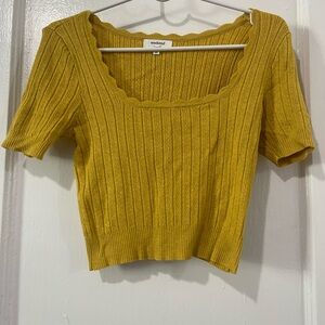 Weekend Knitted Mustard Top